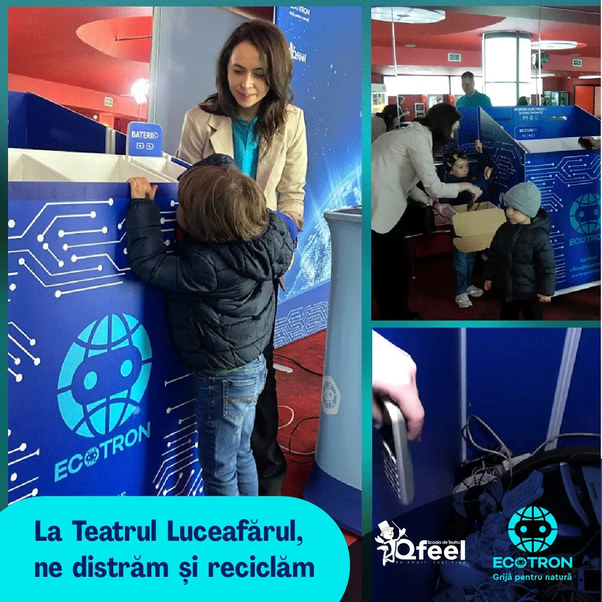 Parteneriat Ecotron & Qfeel: educație prin teatru și colectare responsabilă