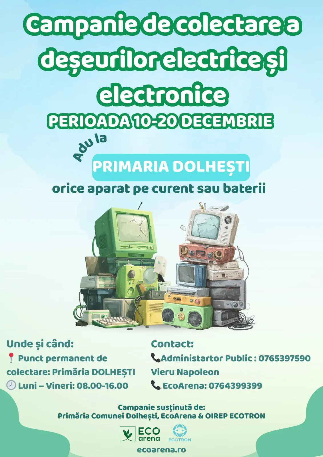 Campanii locale de colectare DEEE: Tansa, Dolhești și Mogoșești devin exemple de implicare